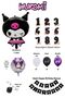 1 Year Old Kuromi Theme Birthday Balloon Set Black Number Happy Birthday Banner Helium Compatible Flying Balloon - 2