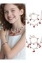 2pcs Girl's Strawberry Pendant Faux Pearl Necklace with Bracelet Set - 2