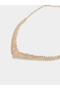 Gold Tone Embellished Necklace and Dangle Earrings Jewelry Set - 3