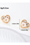 Rhinestone Floral Heart Shape Earrings - 6