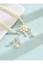 Embellished Lucky Clover Pendant Faux Pearl Necklace and Earrings Jewelry Set - 5