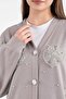 Tulle Flower and Pearl Detailed Cardigan Set 7926 - Gray - 5