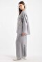 Women's Tulle Floral Stone Detailed Two Piece Set 8747 - Gray - 7