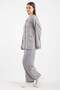 Women's Tulle Floral Stone Detailed Two Piece Set 8747 - Gray - 4