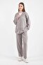 Tulle Flower and Pearl Detailed Cardigan Set 7926 - Gray - 2