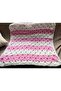 Alize Puffy Pink-White Hand Knitted Baby Blanket 90 X 90 cm - 2