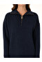 Navy Blue Comfort Fit Zippered Mock Neck Sweater 50316329-Vr033 - 6