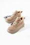 Olmo Women's Lace-Up Plush Boots Beige Suede - 3