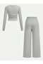 Girls' Small Bow Printed Sweatpants Top-and-Bottom Set - 3