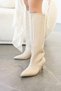 Jade Pino Heel Croco Leather Patent Leather Women's Boots Beige - 2