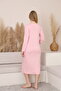 Mama Cotton Striped Nursing Nightgown Set with Robe, Long Sleeve Maternity and Postpartum Nightdress Set with Robe - 8