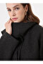 معطف كاشي بتفاصيل وشاح - أسود - - 3