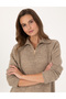 Mink Comfort Fit Zippered Mock Neck Sweater 50316329-Vr052 - 2