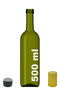 500 ml Green Olive Oil with Locking Cap and Hooded 500 Cc Round Empty Glass Bottles 28 Pieces - 7
