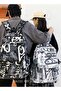 Unisex Trendy Graffiti Style Backpack Large Capacity Durable Smooth Zipper Comfortable Fabric Adjust - 8