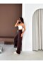 Women's White Striped Modal Pleated Trackpants Wide Leg - 5