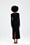 Black Long Sleeve Side Gathered Dress - 7