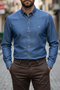 Modern Cut High Quality Button Collar 100% Cotton Denim Shirt (Premium Series) - 2