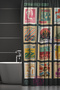 Bathroom Curtain, Letter Flake Pattern Shower Curtain, Bathtub Curtain, with Ring Gift 175X200Cm Bp-73