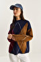 Women's Navy Blue Claret Red Argyle Sweater 20251095 - 4