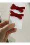 Velvet Bow Red Hair Clip Set of 2 – Soft Texture, Elegant and Stylish |   Made by Peri” - 4