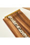 Resin Embellished Acacia Wood Serving Tray with Handles - 43x18 cms - 4