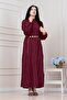 Ruffle Detailed Dream Dress-Bordo - 4