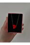 Red Enamel Silver Love Necklace – Elegant Heart Design, Special Romantic Gift Necklace for Your Loved One - 3