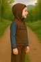 Yuko 422-11-25 Girl's Hooded Denim Sleeve Sweatshirt and Cargo Pocket Piece Sweatpants Set 9/12 Years Old - 6