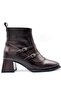 Love Double Buckle Detailed Zippered Casual Women's Boots Brown - 2