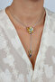Crystal Stone Flower Figure Elevator Steel Pendant - 3