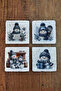 Natural Stone Coaster - Christmast New Year Printed 10X10Cm Ai Noel - Stone Coasters 546