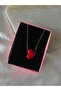 Red Enamel Silver Love Necklace – Elegant Heart Design, Special Romantic Gift Necklace for Your Loved One - 2
