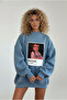 Women's Oversize Sweat Dress Marine – 3 Thread Raised, Crew Neck, Pantone - Princess Printed