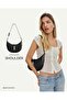Crescent Shoulder Bag for Women Small Vegan Leather Purse Trendy Handbag with Adjustable S - 4