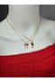 Set of 2 Christmas Necklaces, Reindeer Necklace, Candy Cane Necklace