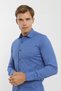 Long Sleeve Snap Fastener Paneled Cotton Lycra Patterned Men's Shirt - 5
