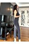 Shiny Dress with Black Neck Accessory - 8