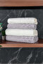 Hazal 100% Cotton Boxed 4-Piece Bath Towel Set Turkish Bath Set 50X90 - 90X150 Anthracite-Cream - 00081 - 5