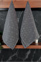 Brick Patterned 2-Piece Foot Towel - 50X70 cm - Water Absorbent Bath Mat Set - Dark Gray - 5