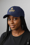 Luxury Gabardine 16/12 Fabric Unisex Gold Embroidered Navy Blue Cap |   Adjustable Size Hat with a Straight Brim - 3
