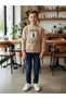 Boy's Cotton Clear My Mind Written Batik Patterned Sweatshirt - 4