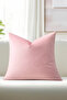 Malcolm Velvet Plain Simple Decorative Throw Pillow Cover with Size Options Powder Pink