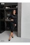 New Season Bodycon Ruched Detail Velvet Midi Dress Long Sleeve - 5