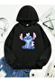 Stitch Printed 100% Cotton Kangaroo Pocket Hooded Kids Sweatshirt