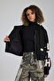 Women's Hooded Jacket with Knitted Sleeve Detail and Lined Interior - 5