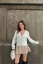 Women's White Soft Texture V-Neck Pearl and Metal Button Knitwear Cardigan – Stylish, Modern 2479 - 6