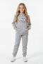 3 İplik Ş Fleece-Lined Winter Kangaroo Pocket Print Detailed K Hooded 6-Piece Girls' Tracksuit Set - 4