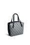 Gray - Navy Blue Monogram Women's Handbag Sp1021 - 4