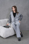 Women's Front Beaded Wide Fit Tr,Ko Cardigan V E Pants Bottom Top Set - 7